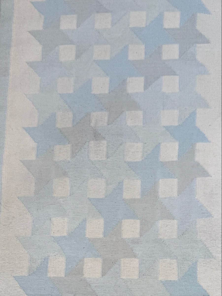 Kelim Tappeti: Schöner Handfertiger Kelim,Sternenmuster, hellblau, 91x156.c – Usato da Büron venduto da Filadefia-888 2
