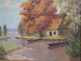 Idyllisches Ölgemälde – Herbstlandschaft – Signiert Zumbach