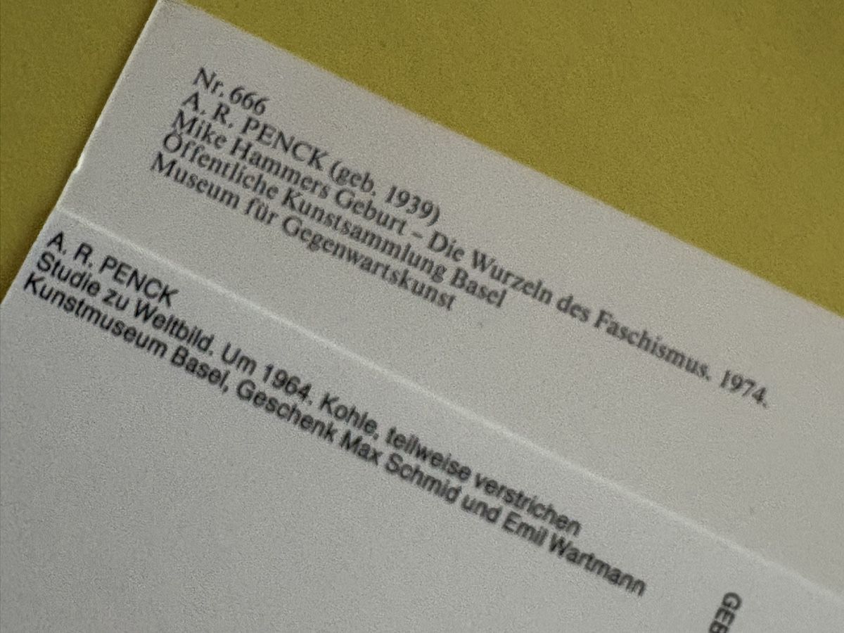 Cartoline postali: AK mit Kunst von A. R. Penck – Usato da Rümlang venduto da Kartenpost1 1
