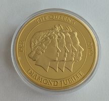 Vergoldete Münze Queen mit Edelstein - 2012