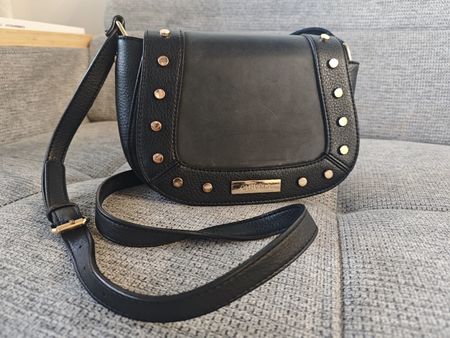 Carvela Black Crossbody Bag with Gold Stud Detail 🖤✨