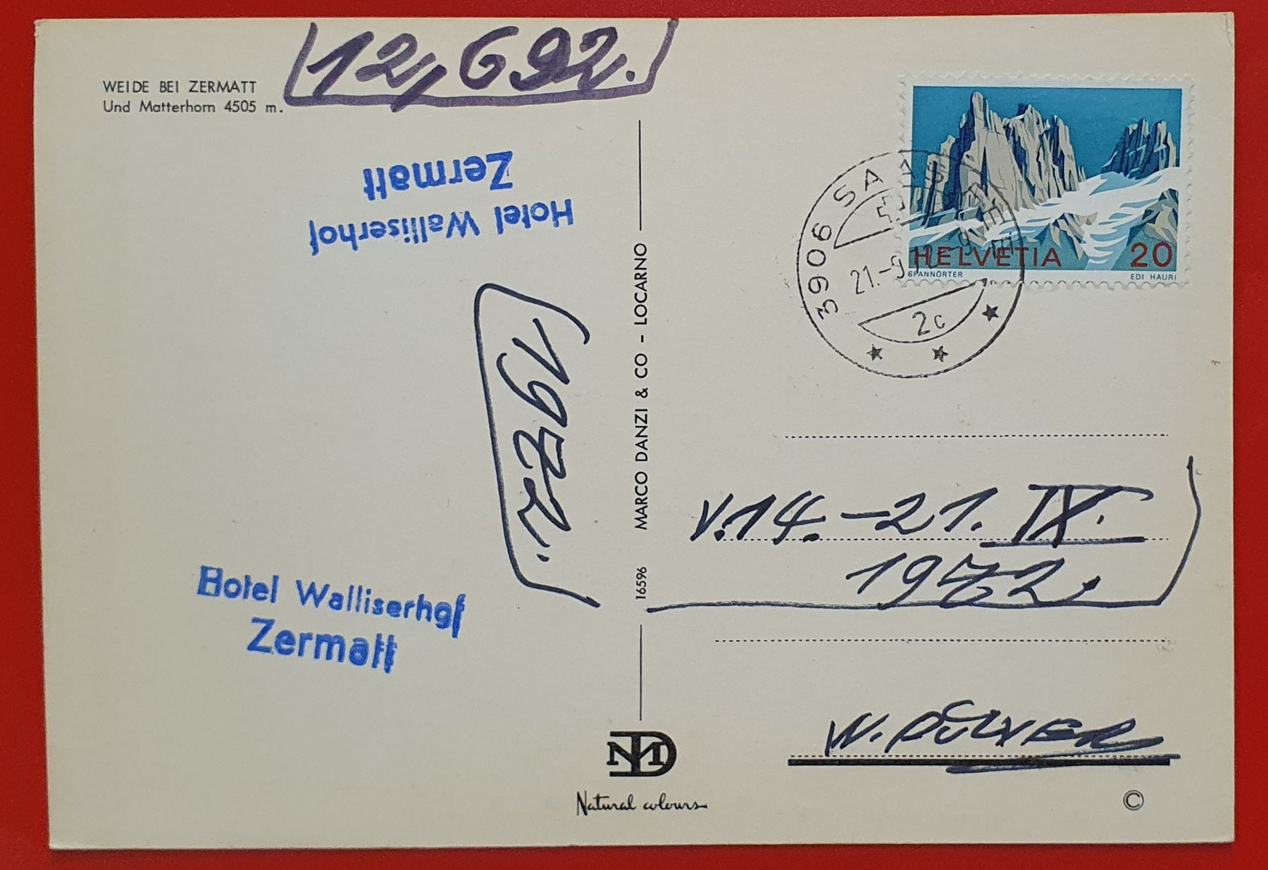 Ansichtskarten: 4 Ansichtskarte Zermatt - mit diversen Hotelstempel – Gebraucht aus Kreuzlingen von Rschweiz1 7