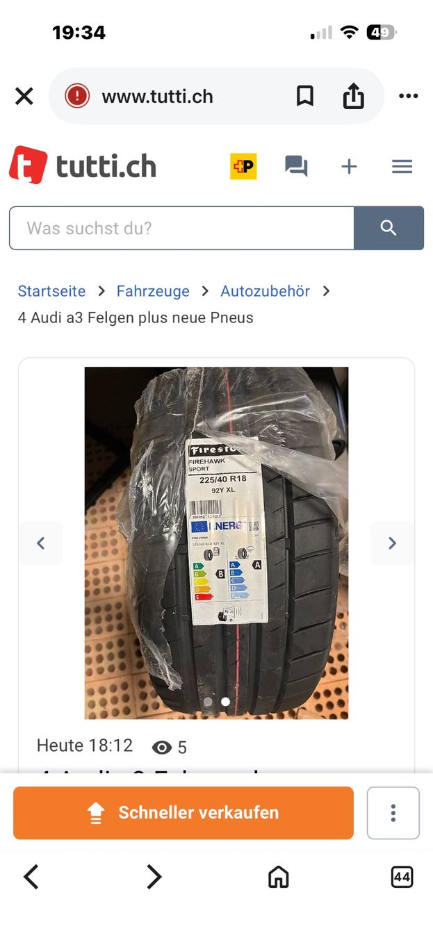 Audi Felgen: 4 Audi a3 Felgen plus neue Pneus – Gebraucht aus Zignau von RilanaF 2