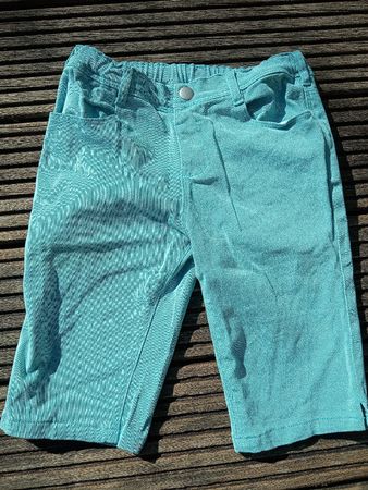Sommer Jeans Shorts Gr. 134 türkis Mädchen Baumwolle Elastan