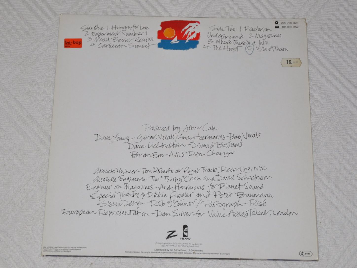 Dischi in vinile: LP John Cale - Caribbean Sunset – Usato da Boll venduto da Theodora15 1