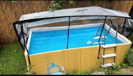 Pool Intex 3.00 × 1.75 × 0.80 m mit Leiter, Abdeckung usw