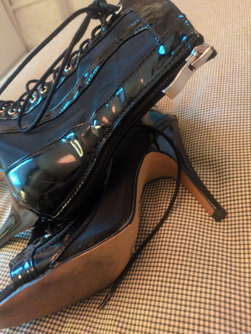 Scarpe da donna: Sexy Schnür-Stiefeletten Open Toe Dancing Heel – Usato da Zürich venduto da ellen_s 2