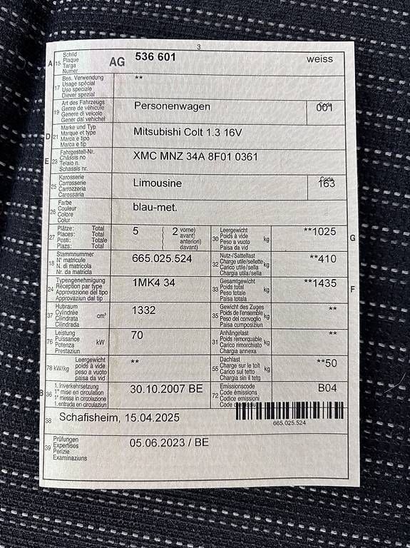 Mitsubishi Automobili: Mitsubischi Colt 1.3 16V – Usato da Veltheim AG venduto da ami_px7q 3