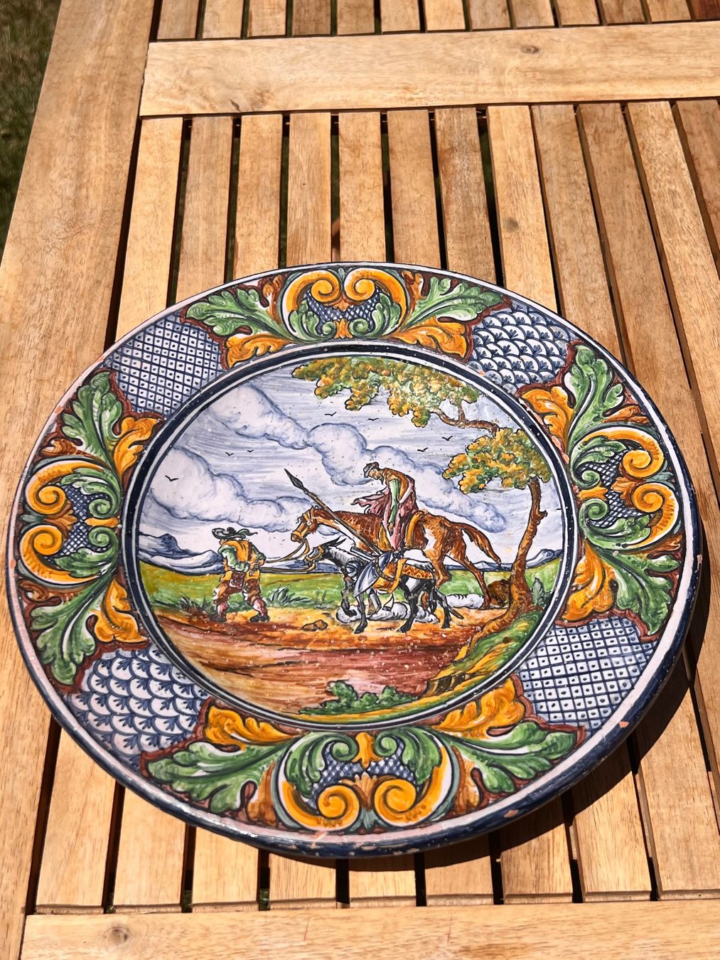 Teller: Vintage Spanish Don Quixote ceramic wall plate – Gebraucht aus Lausanne von NYC67 1