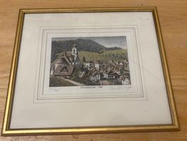 Schindelleggi 1890 Stich numeriert 61/120 gerahmt