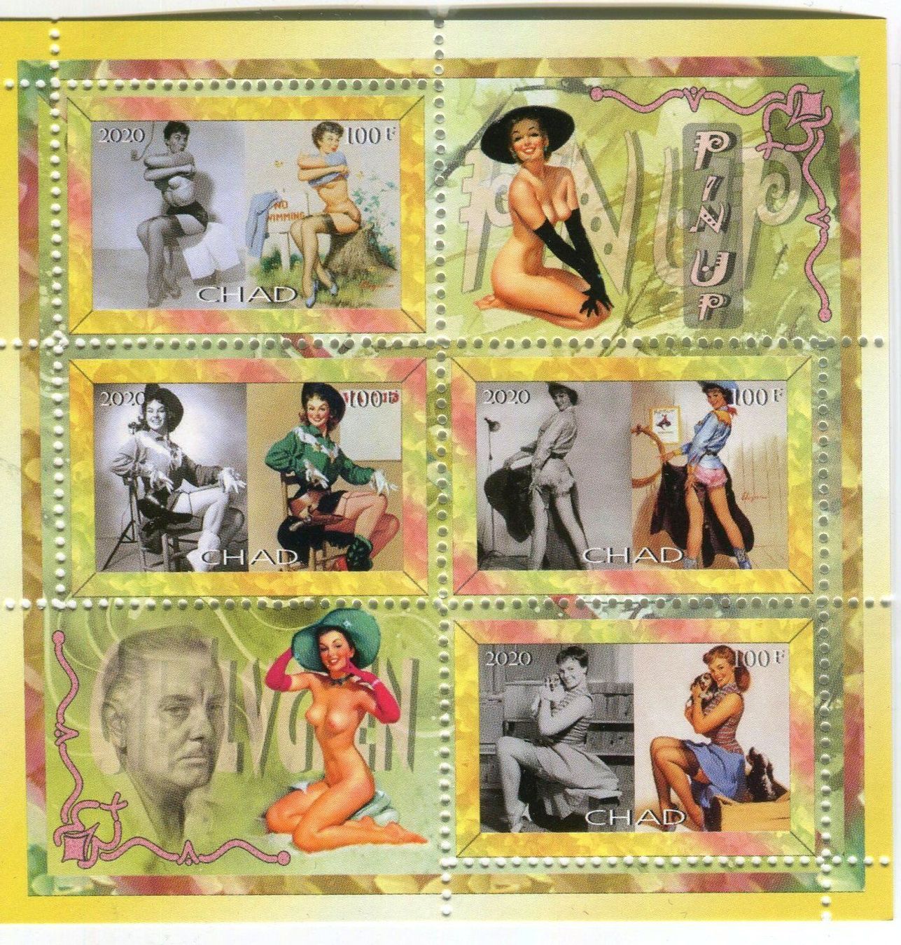 Tous les timbres: Block "Pin-up". Tschad. – Neuf avec emballage d'origine à Basel par Butsch5