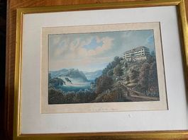 Kolorierte Rheinfall-Ansicht, 19. Jahrhundert