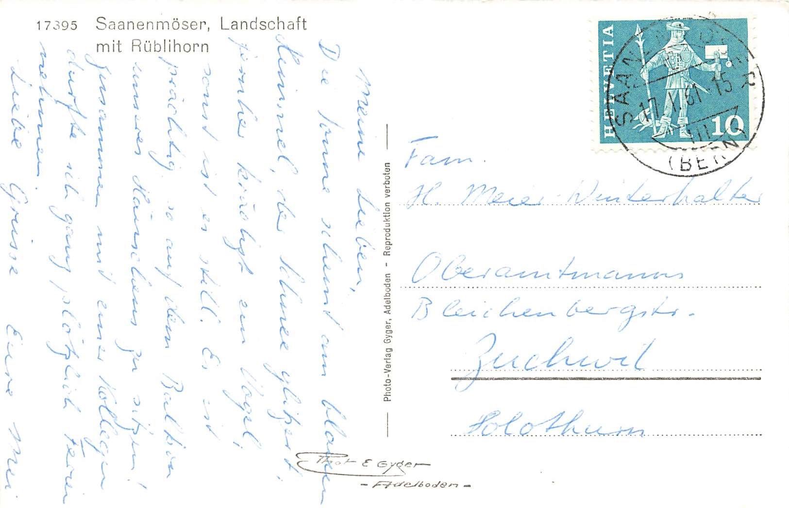 Cartes postales: Saanenmöser Landschaft – D'occasion à Biasca par Blenio71 1