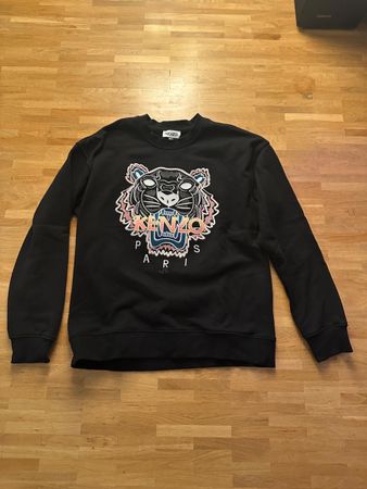 Kenzo Paris Pullover schwarz mit Tiger-Print Grösse M