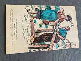 Vintage Französische Humor-Postkarte „Gauloiseries Française