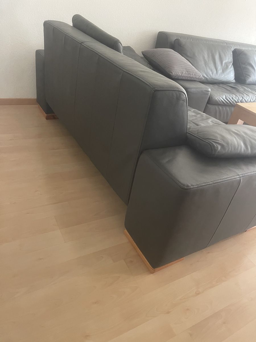 Sofas: Schubiger Sofa Seline Leder Graphit 2,5 Sitzer – Gebraucht aus Dietikon von Nieselchen 2