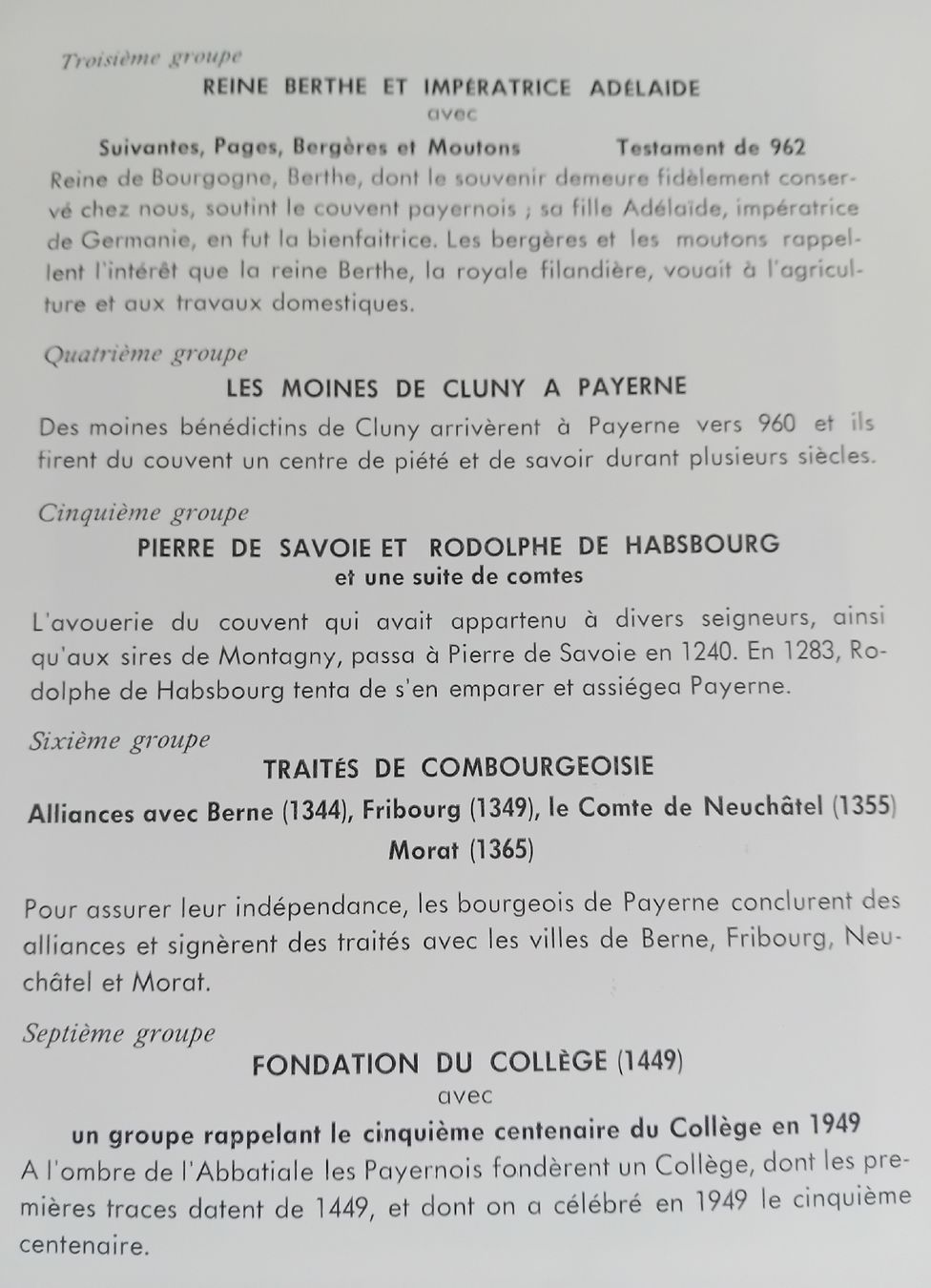 Documenti: Millénaire Abbatiale Payerne 1963 - Programme du cortège  – Usato da Bulle venduto da LeTempsCestCool 2