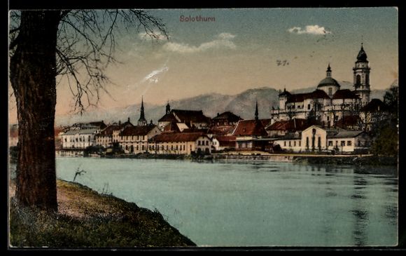 Ansichtskarten: AK Solothurn, Stadtansicht am Flussufer – Gebraucht aus Berlin von bartko-reher