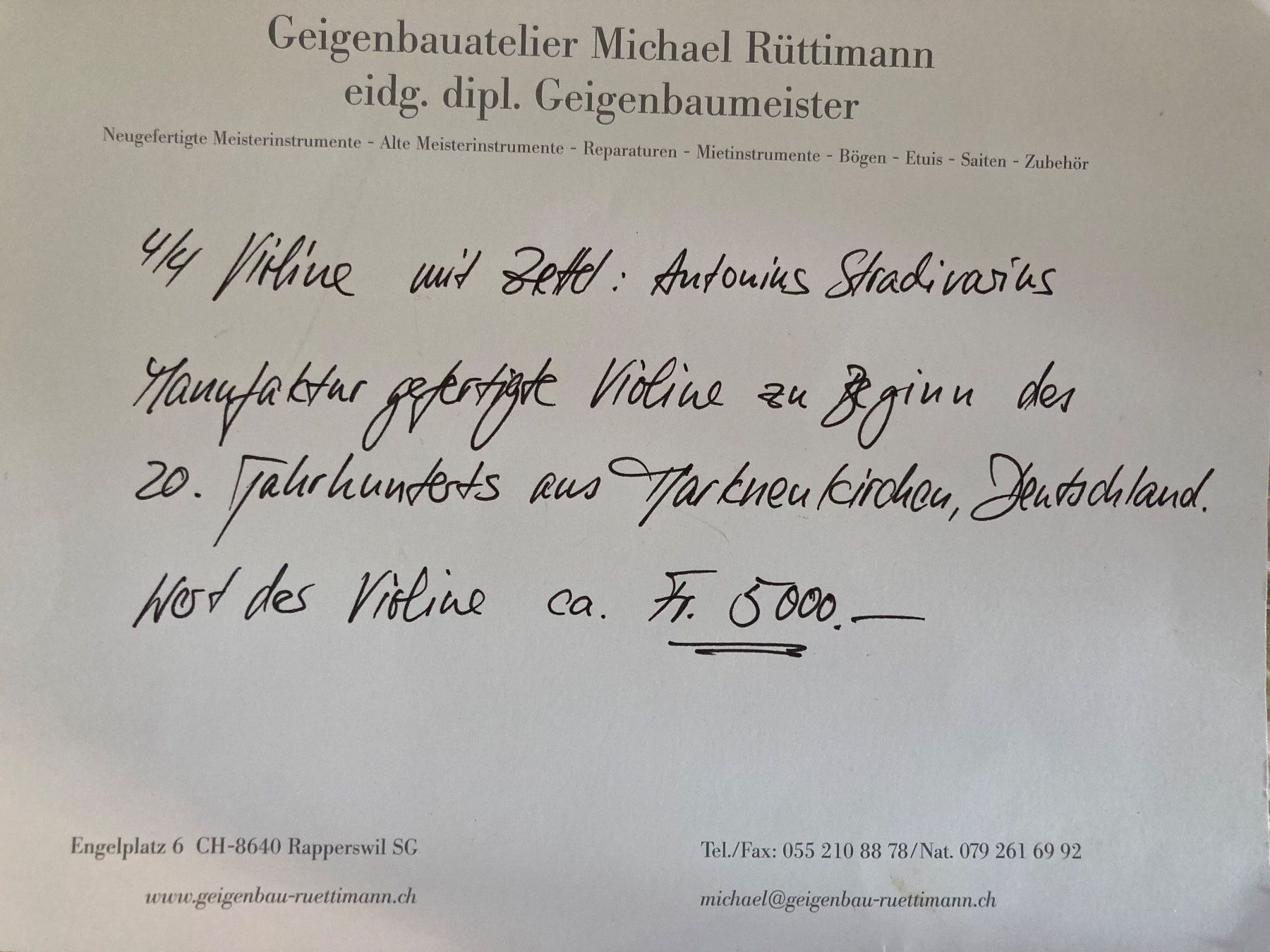 Strumenti musicali: Antonius Stradivarius Violine – Usato da Rüti ZH venduto da coccinelle88 4