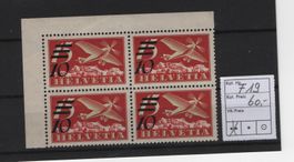 Flugpostmarken Viererblock F19 Postfrisch Kat. 60.-