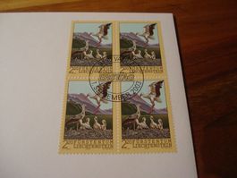 Liechtenstein 2003, Störche, FDC Einzel + 4erblock