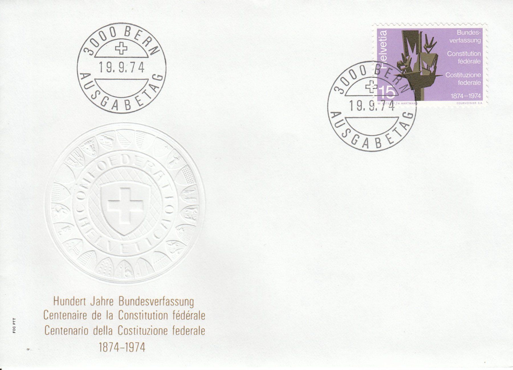 Alle Briefmarken: 1974 558-60 3 FDC Bundesverfassung Sporthilfe Eidg. Post – Gebraucht aus Spreitenbach von Mustang_1105