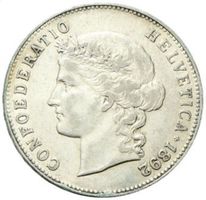 5 Fr. 1892 ss, Rarität 0.19 mio, schöne original Patina