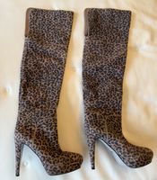 Sergio Rossi bottes cuissardes cuir léopard T38 neuves!
