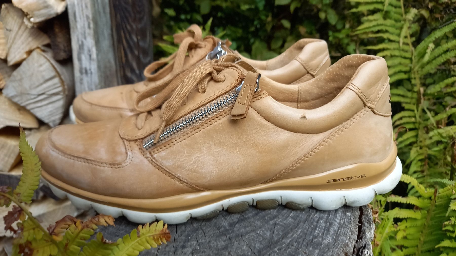 Gabor Damenschuhe: Rolling Soft Leder Sneaker hellbraun gebrauchter Zustand – Gebraucht aus St. Gallen von Otterndorf 2