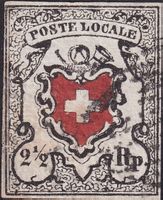 POSTE LOCALE: 14I.b (Type 17) tiefschwarz/braunrot, 2'300.-