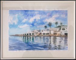 Gemälde - Watercolour Menorca in Rahmen