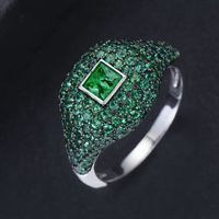 Stylish Pinky Ring with Green Zirconia