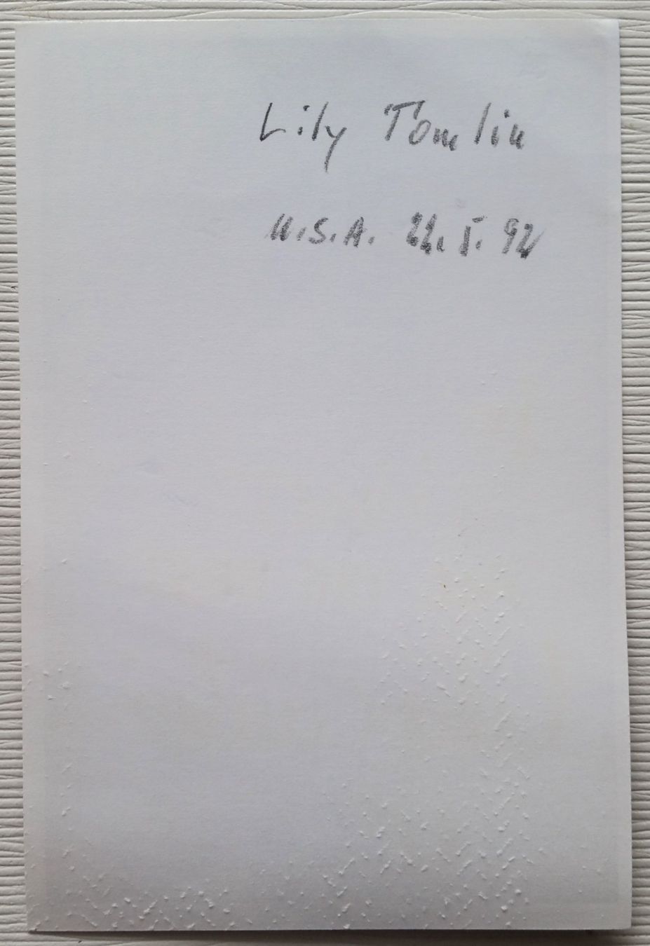 Autografi: Lily Tomlin, signiertes Original-Autogramm, 1992 – Usato da Oberriet SG venduto da Manick 1