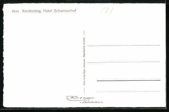 Cartoline postali: Kandersteg, Partie am Hotel Schweizerhof – Usato da Berlin venduto da bartko-reher 1