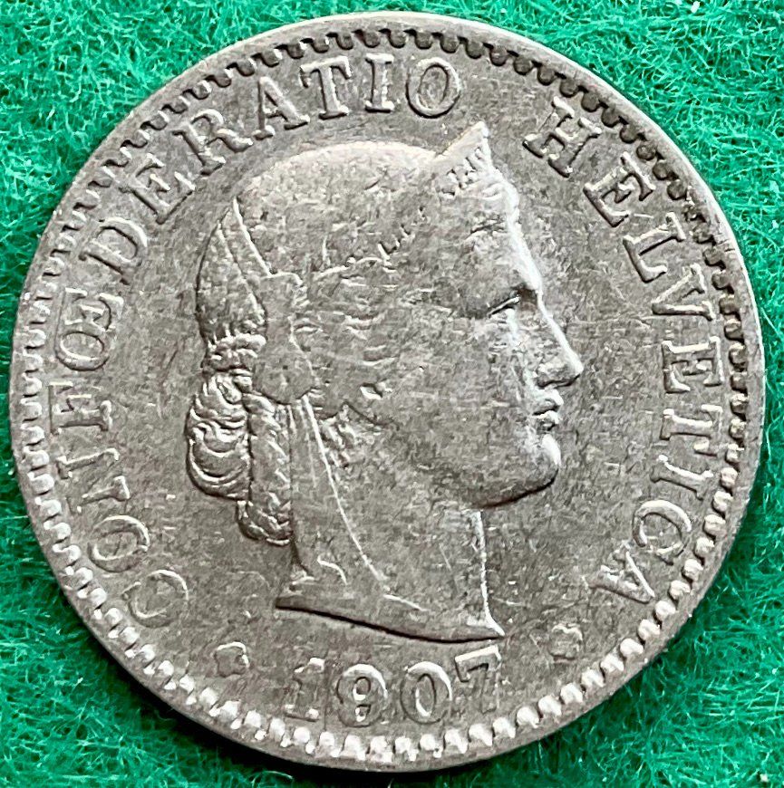 Tutti le monete: Pièce de 20 ct suisse 1907 – Usato da Plan-les-Ouates venduto da gab_cgf6