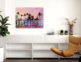 Miami Ocean Drive Pop Art Kunst Leinwand Modern Palmtrees