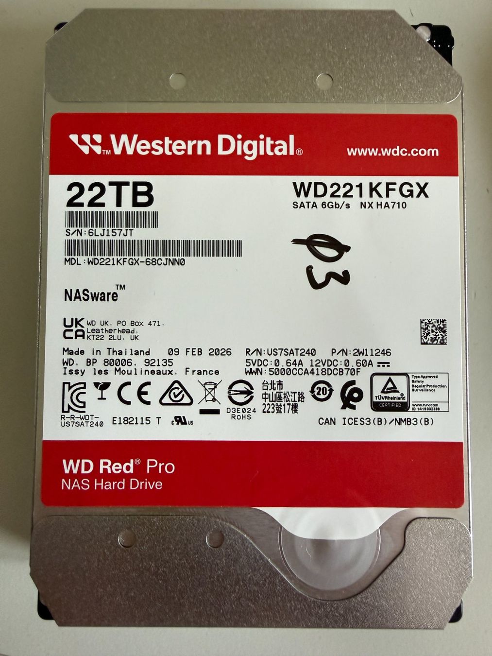 Western Digital Harddisks: Harddisk Festplatte 3,5" WD red mit 22TB – Neu (gemäss Beschreibung) aus Wallisellen von yas_fy7j