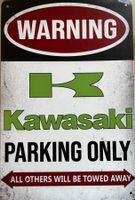 Kawasaki Parking Only Blechschild Z1000 Z800 Z900 Englisch
