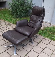 Drehsessel CORDIA von COR mit Hocker aus Reinanilin Leder