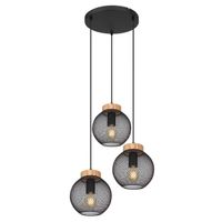 Pendelleuchte, Holz, Braun, 44 cm Ø