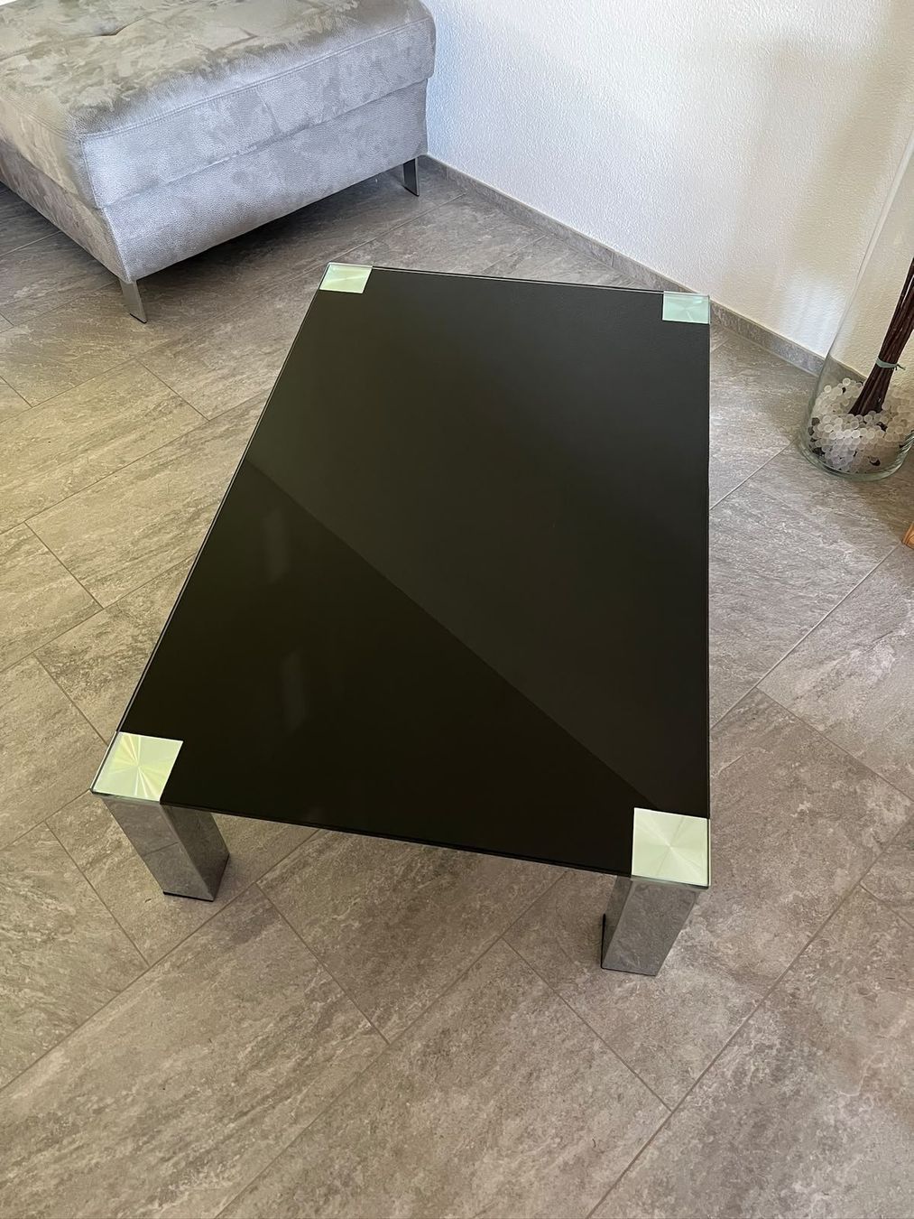 Tavoli: Couchtisch Glas schwarz, Beine Chrome – Usato da Islikon venduto da straubi90 2