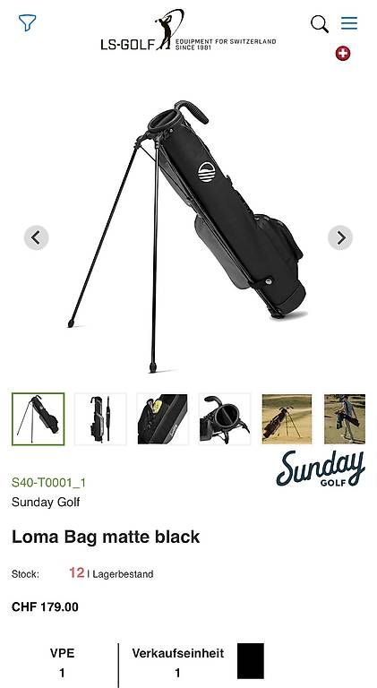 Borse: Golfbag.Loma Bag matte black – Usato da Zürich venduto da bro_8f2k 4