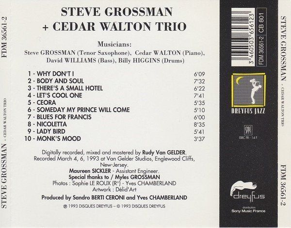 CD: Steve Grossman, Cedar Walton, David Williams, Billy Higgins, – Usato da Engelberg venduto da foyastro 1