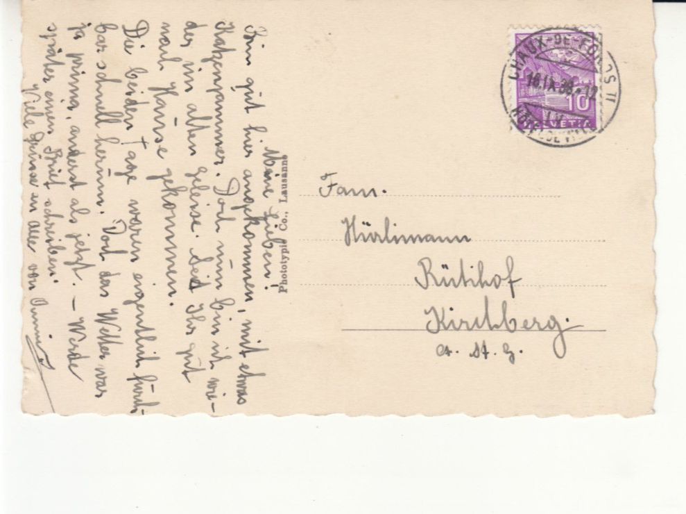 Cartoline postali: Brenets Chute du Doubs 1938 – Usato da Bürglen TG venduto da StampGraf 1