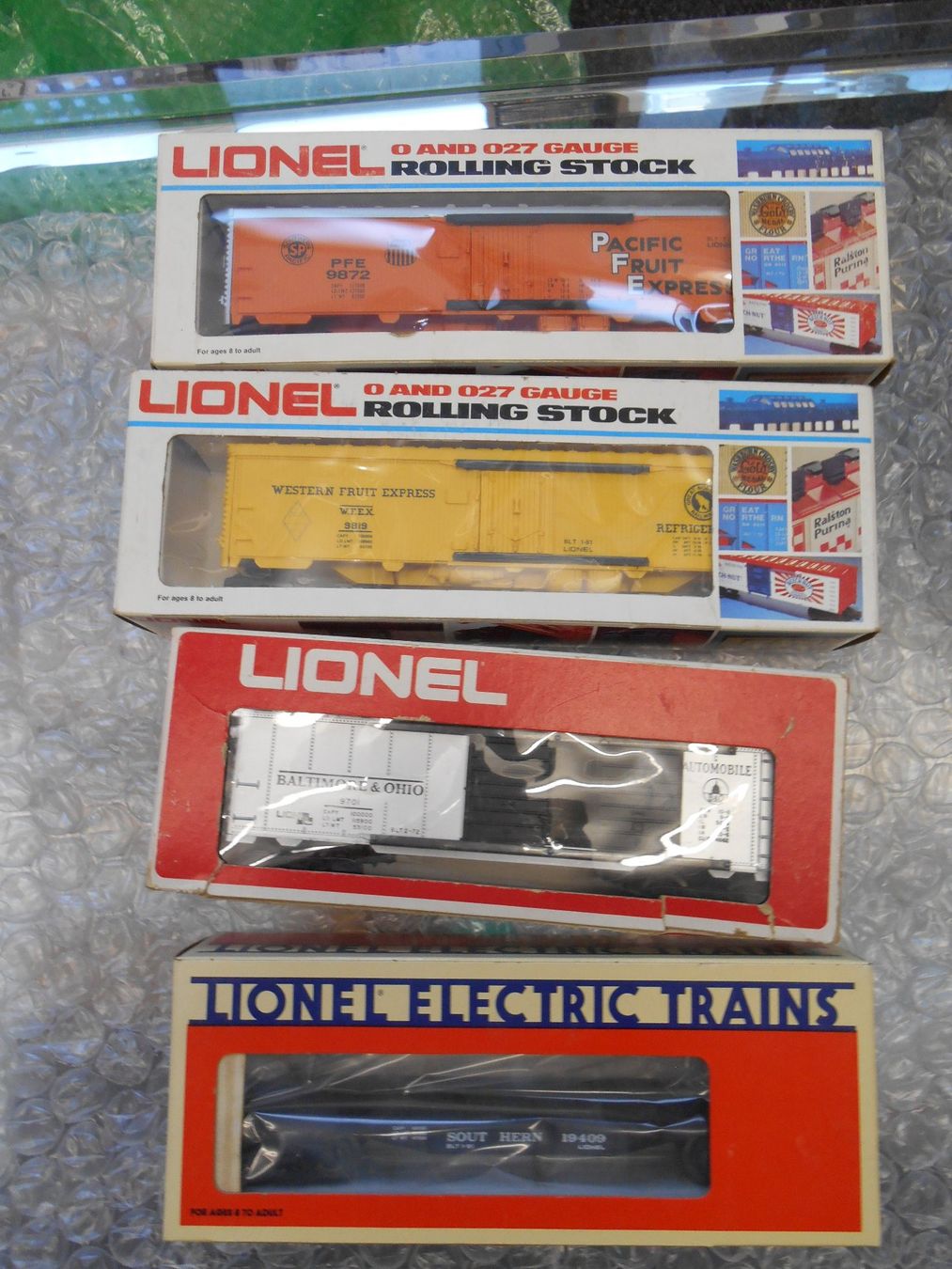 Lionel Modellini di ferrovie: LIONEL 4 x Güterwagen in OK – Nuovo (secondo la descrizione) da Wohlen AG venduto da timpojim1