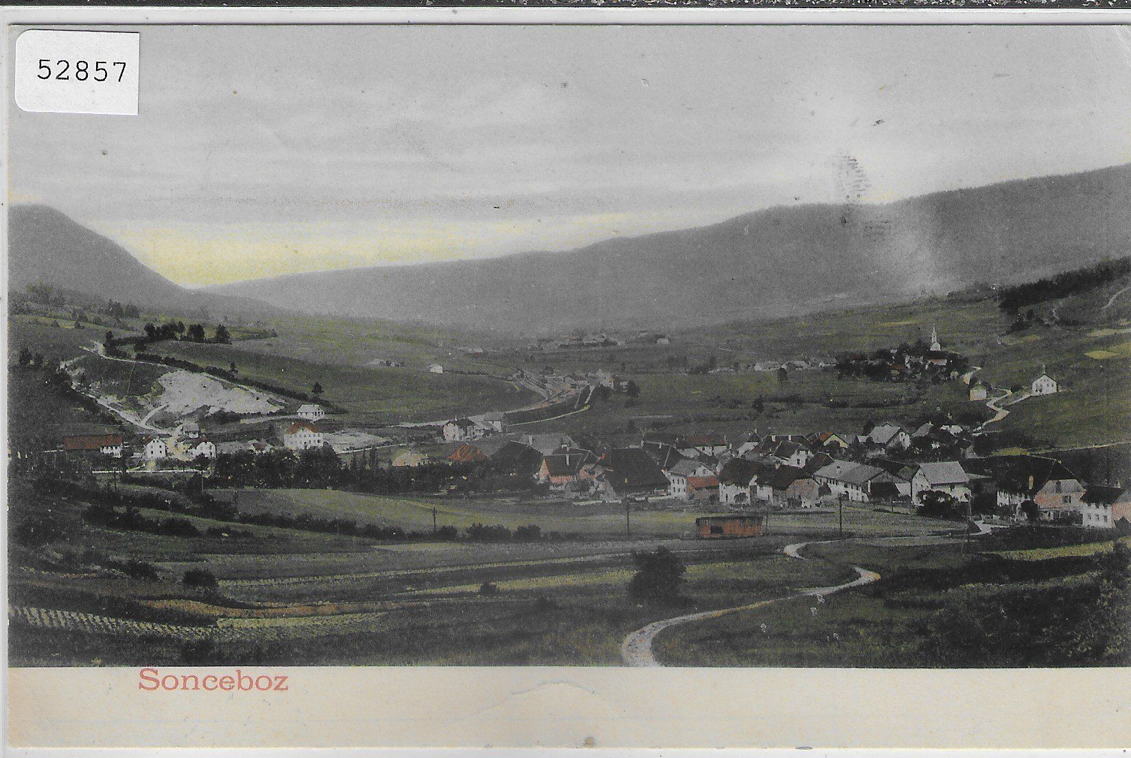 Cartoline postali: Sonceboz - Vue generale – Usato da Ettingen venduto da Kartenplanet