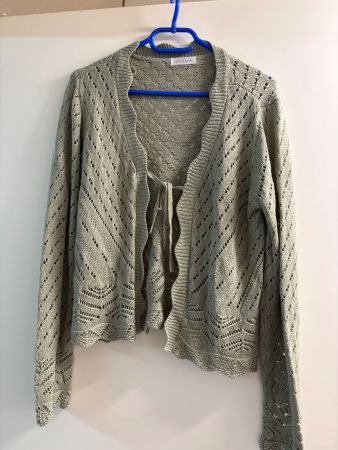 Chicorée Strickjacke Gr. L Sommerlich leicht & luftig geh...