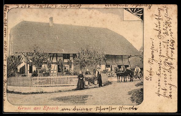Cartes postales: AK Epsach, Gruppe vor einem Wohnhaus – D'occasion à Berlin par bartko-reher