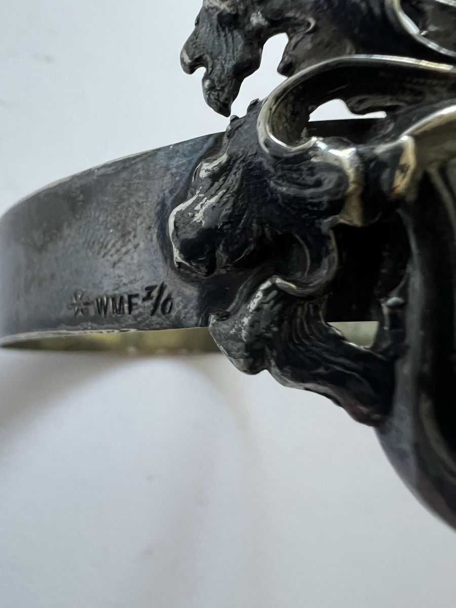 Sonstige Dekorationen & Accessoires: Antiker WMF Silberauflage Serviettenring 1902, Wap – Gebraucht aus Oberhofen Thun'see von SwissTreasure 4