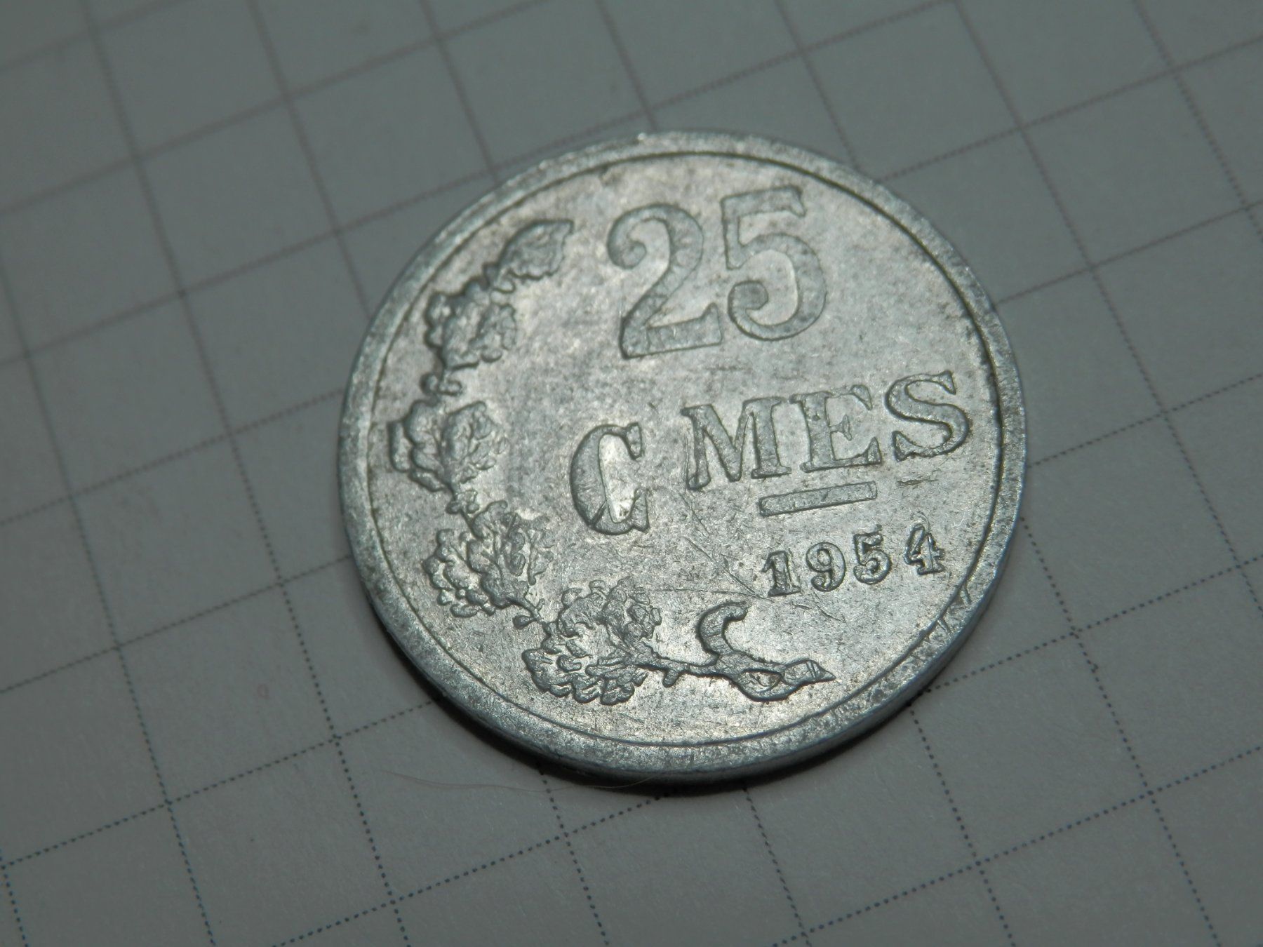 Tutti le monete: Luxemburg  25 Centime, 1954 – Usato da Weiach venduto da weiach81 1
